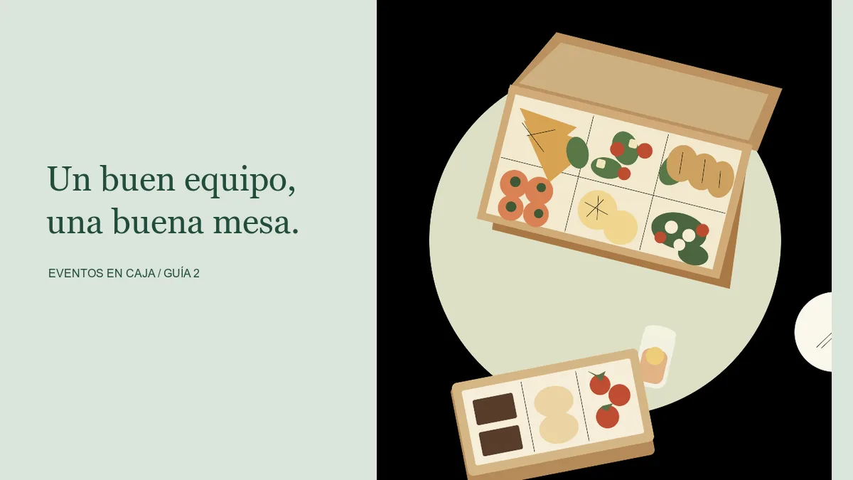 Organizar un catering para reuniones de empresa en Madrid puede ser más sencillo con una caja para cada asistente — ilustración de referencia
